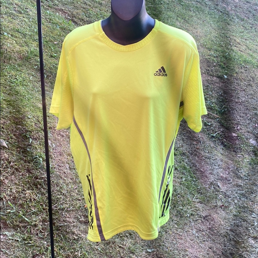 Adidas Yellow Short Sleeve Performance Tee
